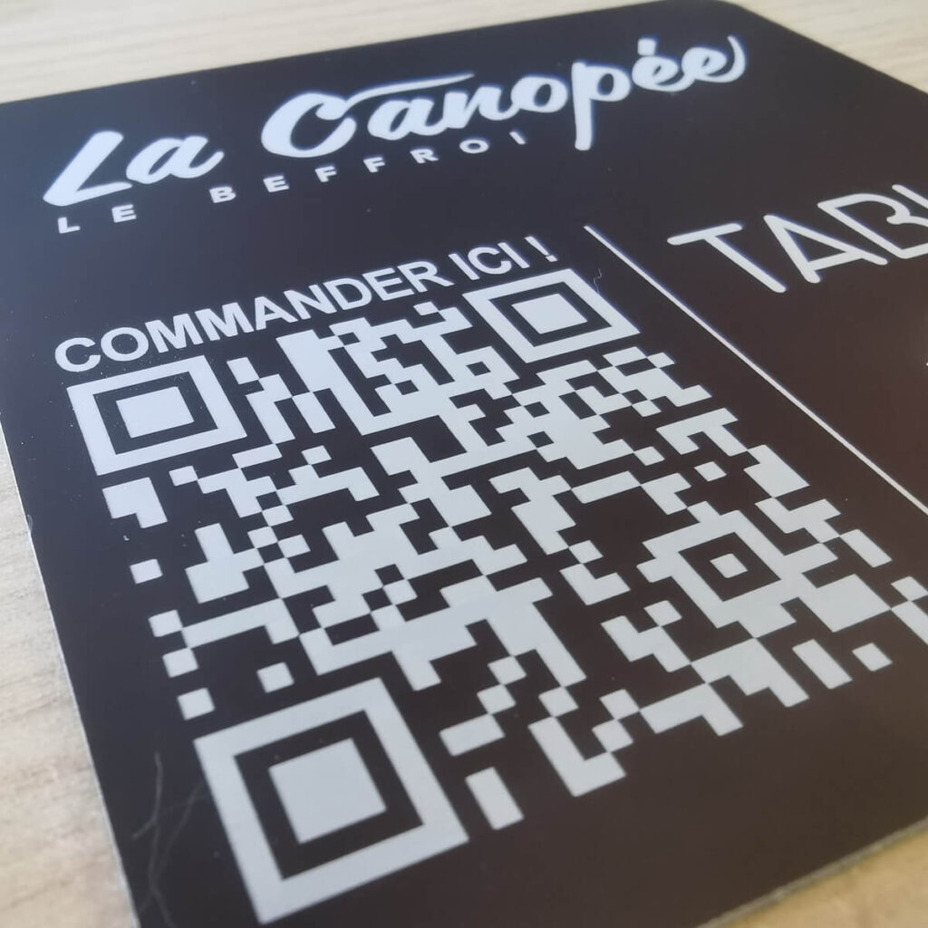 Plaque Qr Code Menu Sans Contact 10x10cm Aluminium PrimoLaser