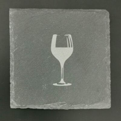 Dessous de verre en ardoise - verre à vin