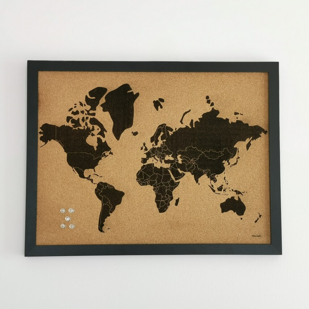 Découpe laser carte du monde en liège — Wiki L.A.B