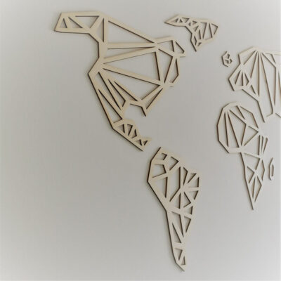 Carte du monde origami en bois