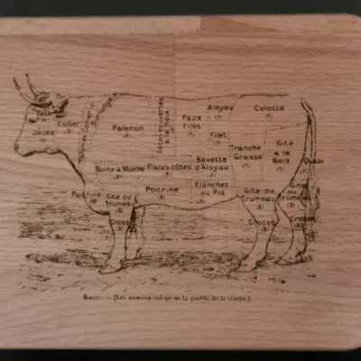 Gravure sur planche à découper personnalisée en bois