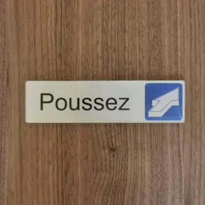 Plaque de porte Poussez