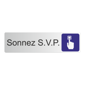 Plaque de porte Sonnez SVP
