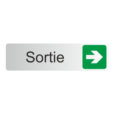 Plaque de porte Sortie à droite