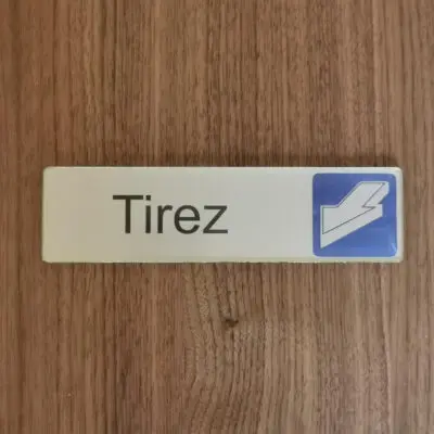 Plaque de porte Tirez
