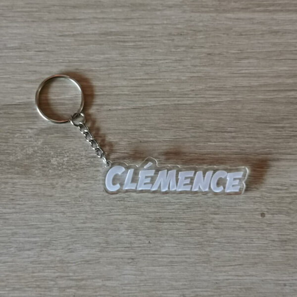 Porte-clés personnalisé en plexiglass avec prénom