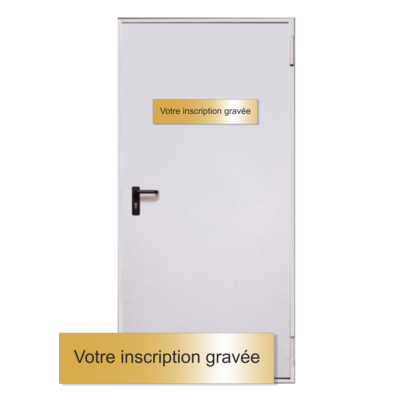 Signalétique de porte en plastique effet or brossé