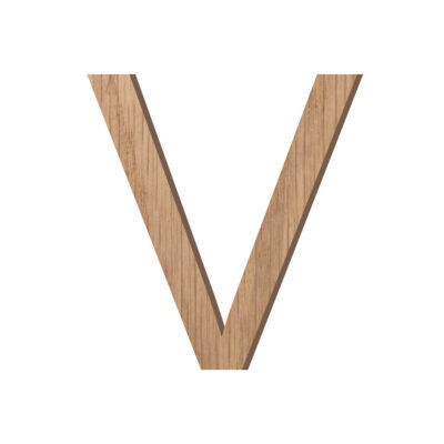 Lettre V découpée en bois massif découpée au laser