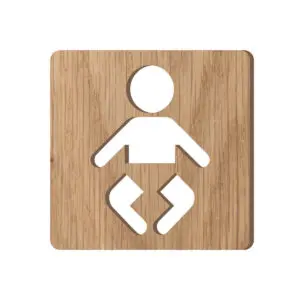 Pictogramme toilettes bébé découpé en bois