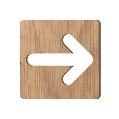 Pictogramme flèche directionnelle découpé en bois