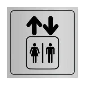 Plaque signalétique avec pictogramme ascenseur en plastique