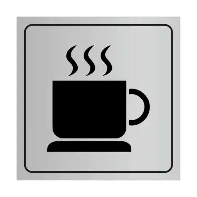 Plaque signalétique avec pictogramme cafétéria en plastique