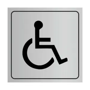 Plaque signalétique avec pictogramme handicapés en plastique