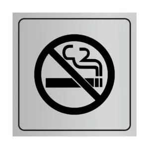 Plaque signalétique avec pictogramme interdiction de fumer en plastique