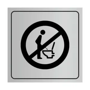 Plaque signalétique avec pictogramme interdiction d'uriner debout en plastique