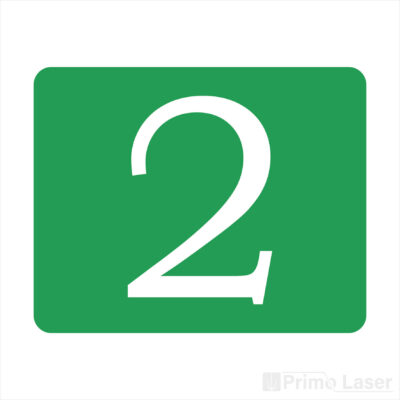 Plaque signalétique avec pictogramme étage 2 en plastique vert
