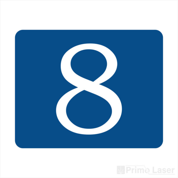 Plaque signalétique avec pictogramme étage 8 en plastique bleu