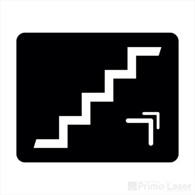 Plaque signalétique avec pictogramme montée escaliers en plastique noir