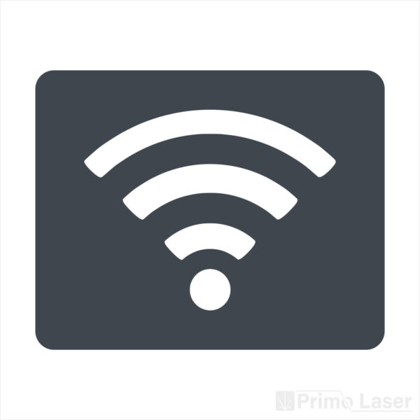 Plaque signalétique avec pictogramme wifi en plastique gris