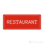 Plaque de porte restaurant en plastique de couleur rouge