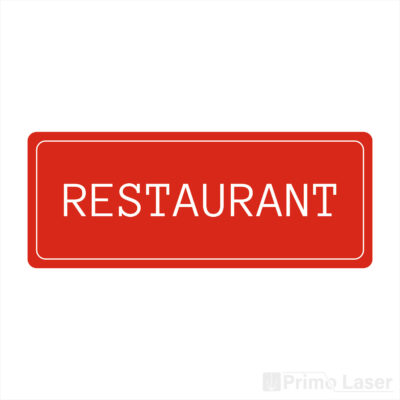 Plaque de porte restaurant en plastique de couleur rouge