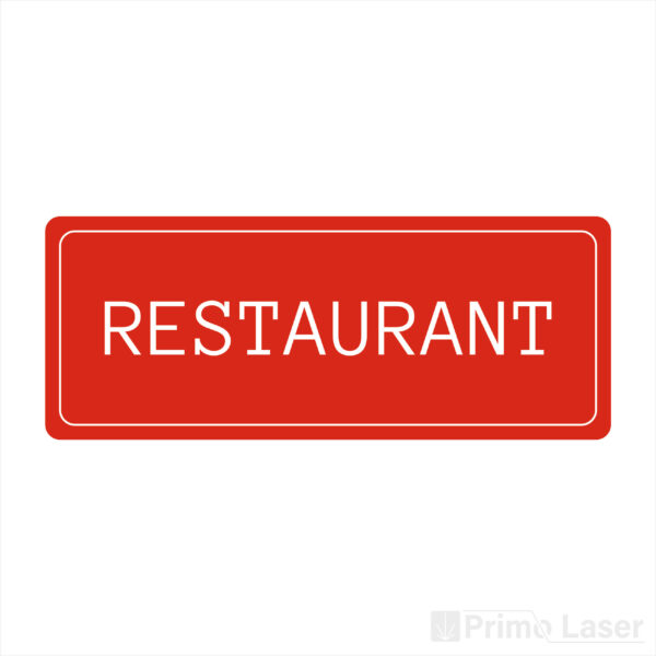 Plaque de porte restaurant en plastique de couleur rouge