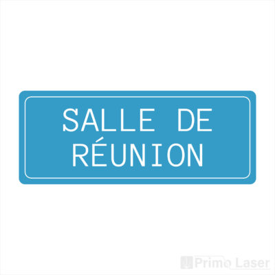 Plaque de porte salle de réunion en plastique de couleur bleu clair