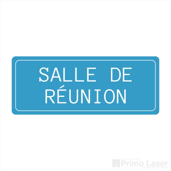 Plaque de porte salle de réunion en plastique de couleur bleu clair