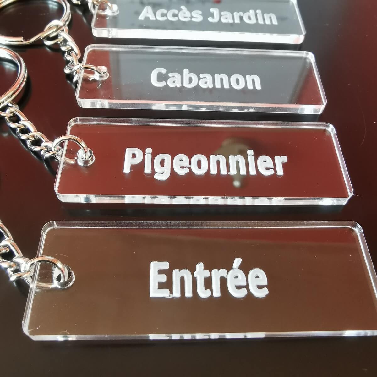 Porte clés prénom transparent