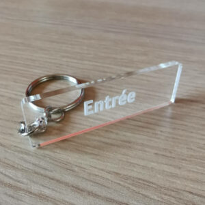 Porte-clés personnalisé en plexiglass transparent