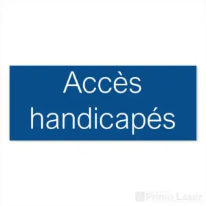 Plaque de porte accès handicapés en plastique de couleur bleu