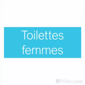 Plaque de porte toilettes femmes en plastique de couleur bleu clair