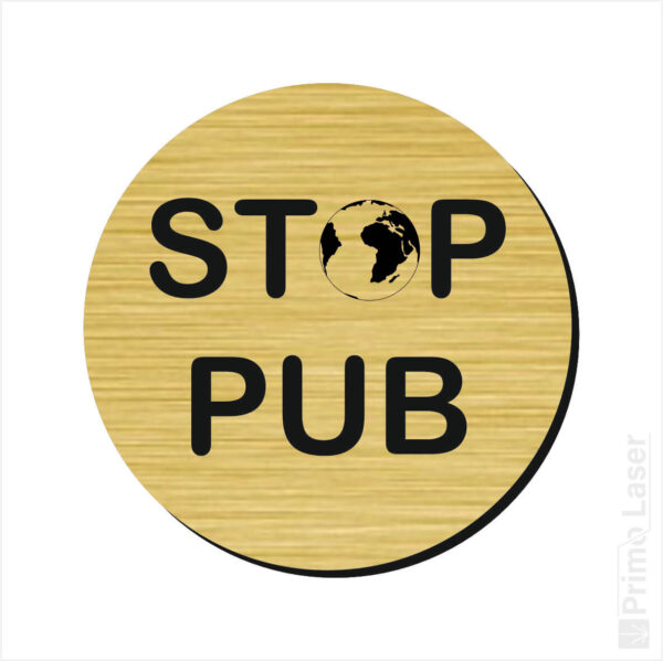 Plaque de boite aux lettres stop pub en plastique ronde