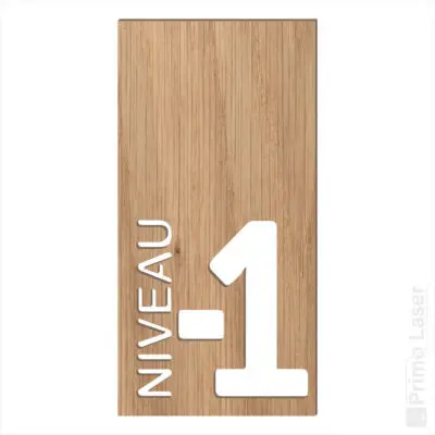 Signalétique niveau -1 en bois massif