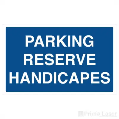 Panneau parking réservé handicapés en plastique bleu