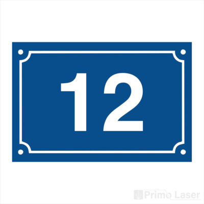 Plaque numéro de maison en plastique bleu
