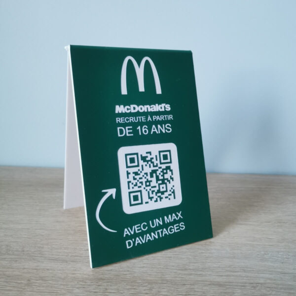 Chevalet personnalisé et numéroté en plastique McDonald's