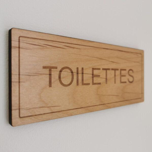 Plaque toilettes en bois