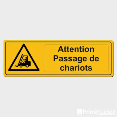 Signalétique danger - Attention passage de chariots