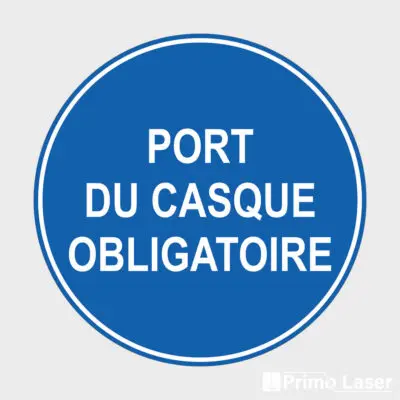 Plaque Port du casque obligatoire - signalétique obligation