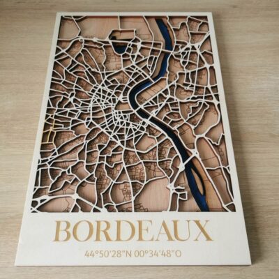 Carte 3D de la ville de Bordeaux en découpe laser