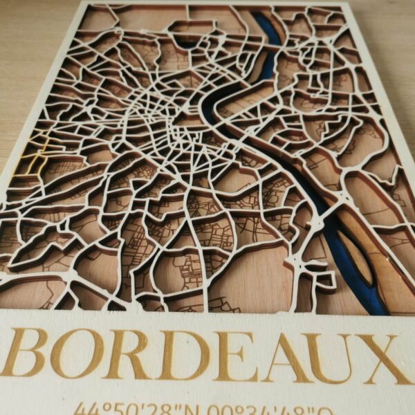 Carte 3D de la ville de Bordeaux en découpe laser