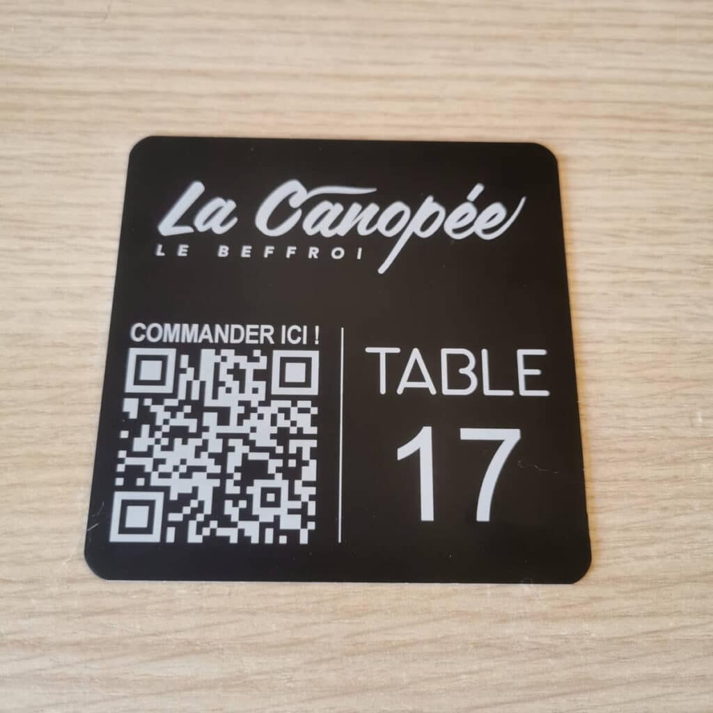 Plaque Qr code menu sans contact - 10x10cm - Aluminium - PrimoLaser