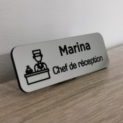 Badge chef de réception personnalisé