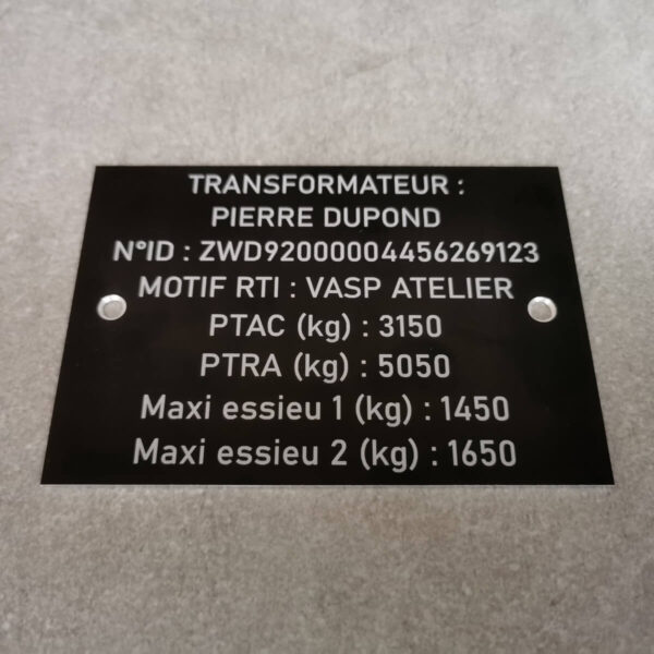 Plaque de transformation en alu