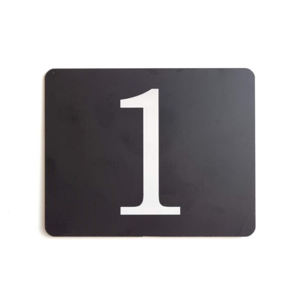 Plaque numéro d'étage 1 en aluminium anodisé noir